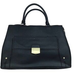 Steve Madden Black Handbag Purse Satchel Gold Hardware